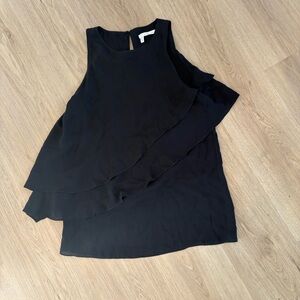 ** Derek Lam 10 Crosby Tiered Silk Tank top Ruffled black Size 2